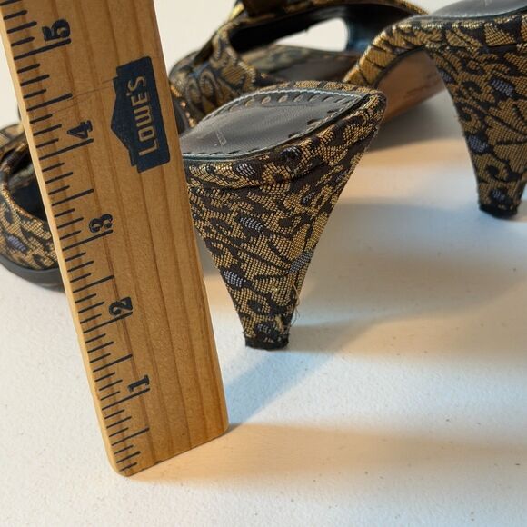 Vtg YSL Yves Saint Laurent Casablanca slide sandals chocolate canvas size 36 - Picture 5 of 12